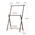 Wooden clothing rack with dimensions