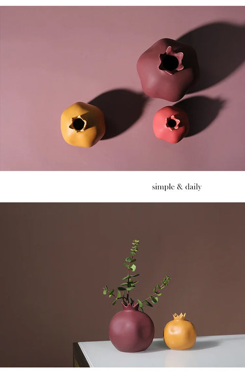 Pomegranate shape vases