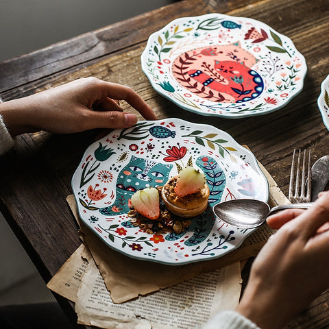 Ceramic plates on table