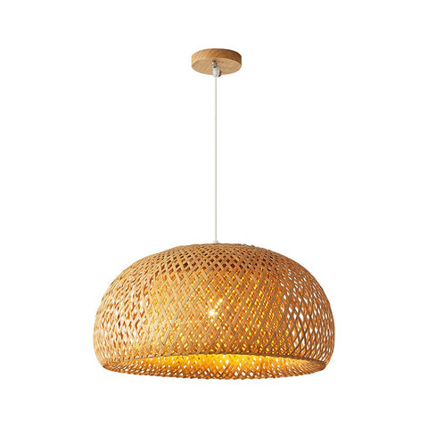 Woven bamboo chandelier