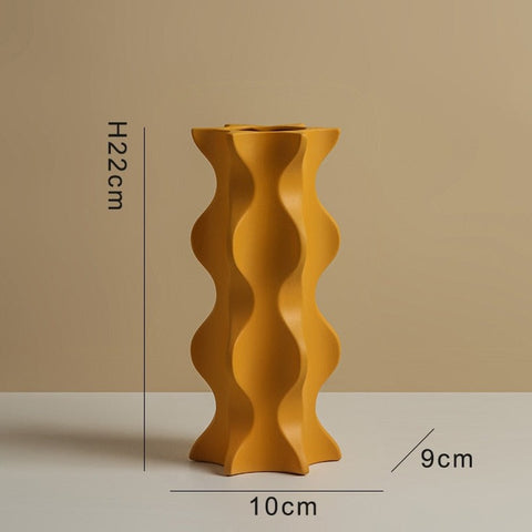 A wavy-style ceramic vase