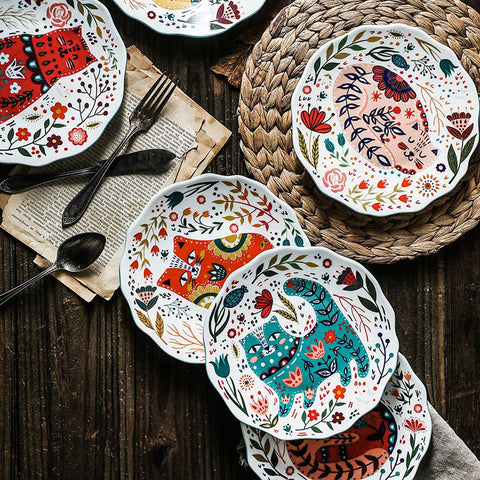 Ceramic plates on table