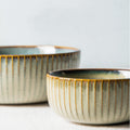 Close up of ceramic bowls.