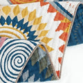 Close up of geometric jacquard throw