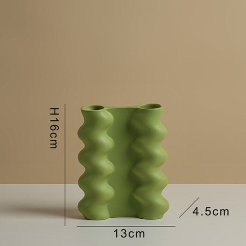 A wavy-style ceramic vase