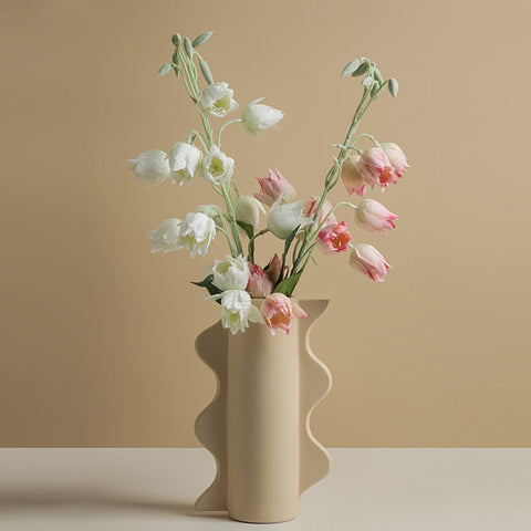 A wavy-style ceramic vases