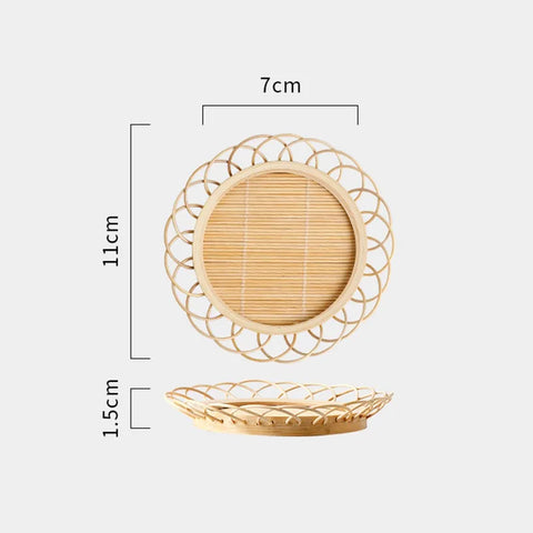 Bamboo coaster with dimensions