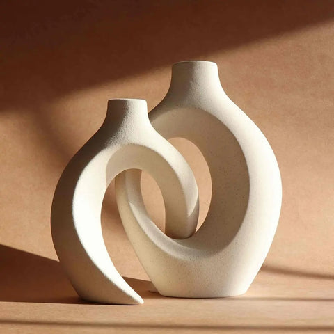 Two flora vases