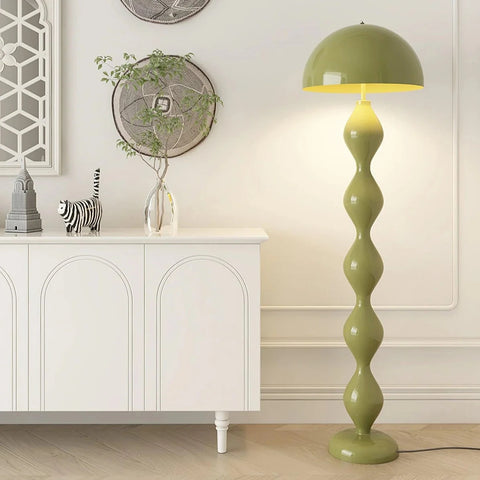 Green Ophelia floor lamp in living room