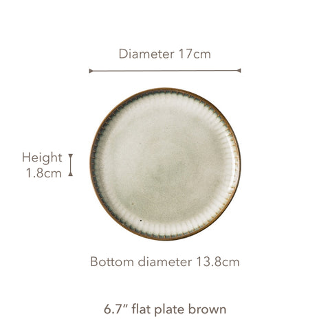 Ceramic plate with dimensions.