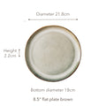 Ceramic plate with dimensions.