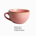 Pink mug with dimensions