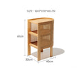 Wooden rattan side table with dimensions