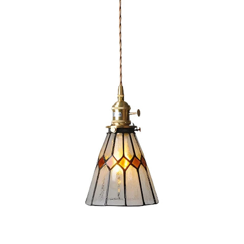 Stained glass pendant ceiling light