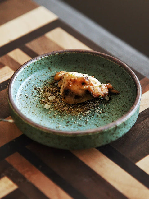 Plate with food on table