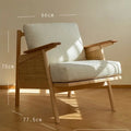 White Nova armchair with dimensions