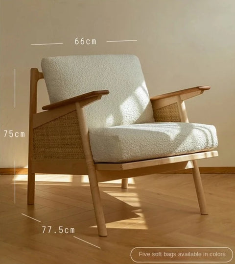 White Nova armchair with dimensions