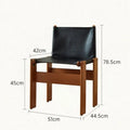 Wood and leather chair with dimensions