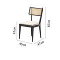 Dining chair with dimensions