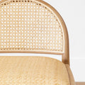 Wood rattan chair detailing