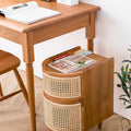 Wooden rattan side table