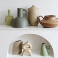 Vases on shelf