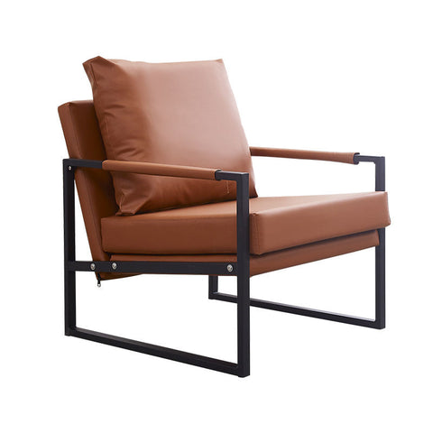 Iron frame padded chair