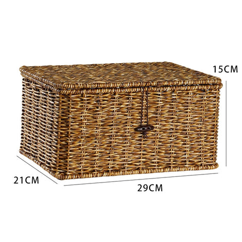 Woven basket storage box with dimensions