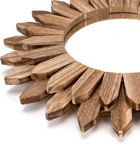 Close up of Flower shaped wooden mirror 