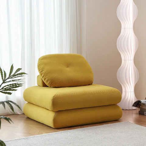 Yellow stacked sofa bed