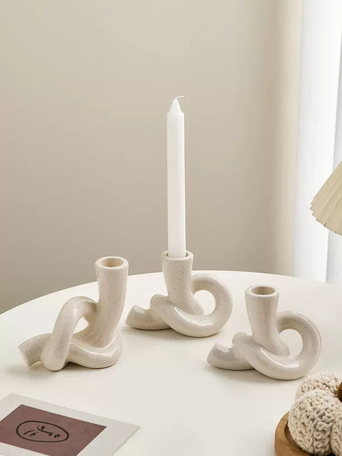 Candlestick holders with candle