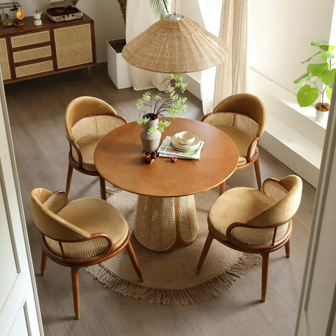 River rattan dining table and chairs