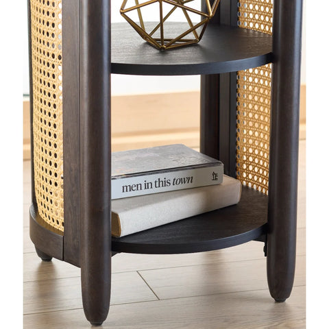 Close up of side table with accessories