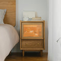 Wooden bedside table with drawer