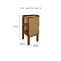 Wooden rattan side table with dimensions