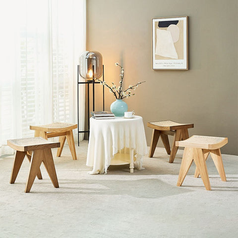 multiple wooden stools