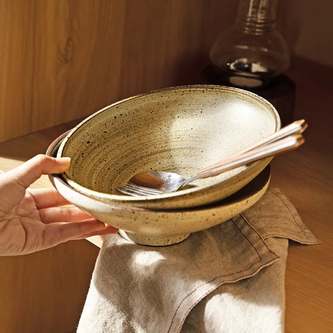 Stacked bowls with cutlery