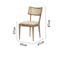 Dining chair with dimensions