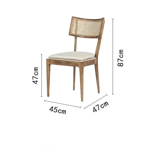 Dining chair with dimensions