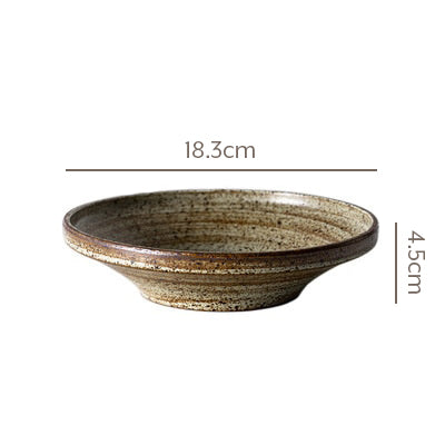 Ceramic bowl with dimensions.