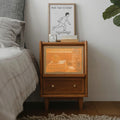 Wooden bedside table with drawer 