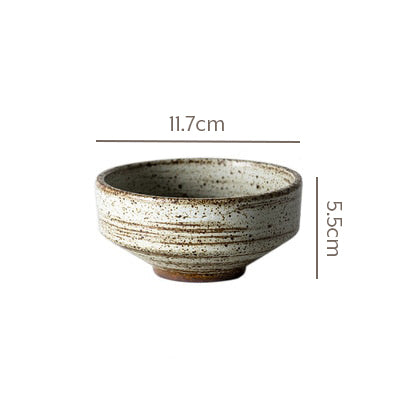 Ceramic bowl with dimensions.