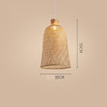 Bamboo chandelier with dimensions.