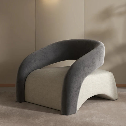 Grey and white armchair