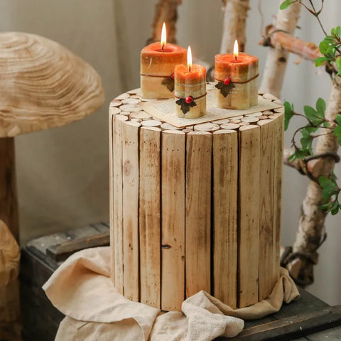 Side table with candles on it