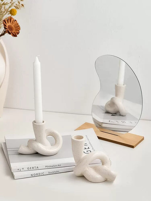 Candlestick holders with candle