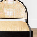 Black rattan chair detailing