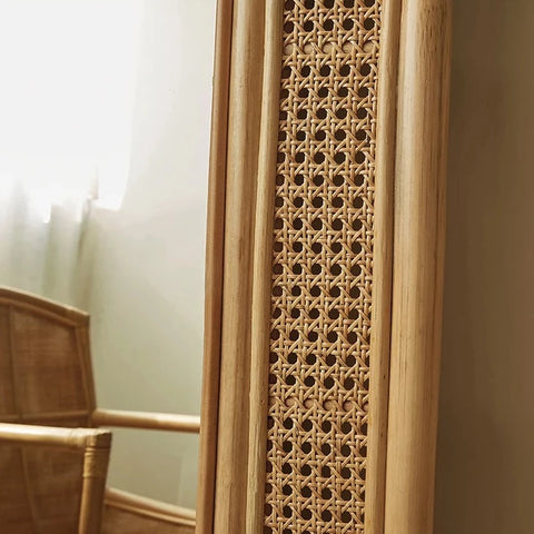 Celeste mirror rattan detailing