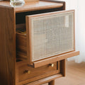 Wooden bedside table with drawer