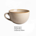 Beige mug with dimensions